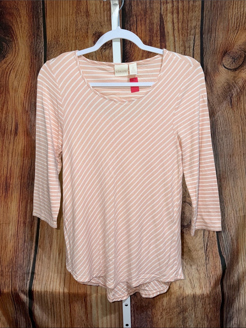 ๐จ(4/$10) Chicoโs Slit Back 3/4 Sleeve Blouse Size 0 (small)